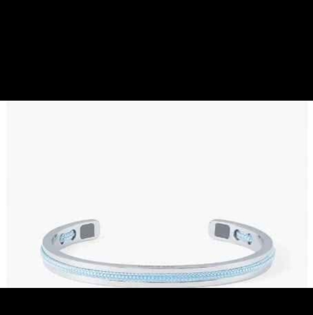 Silver and Blue Men's Cuff Bracelet